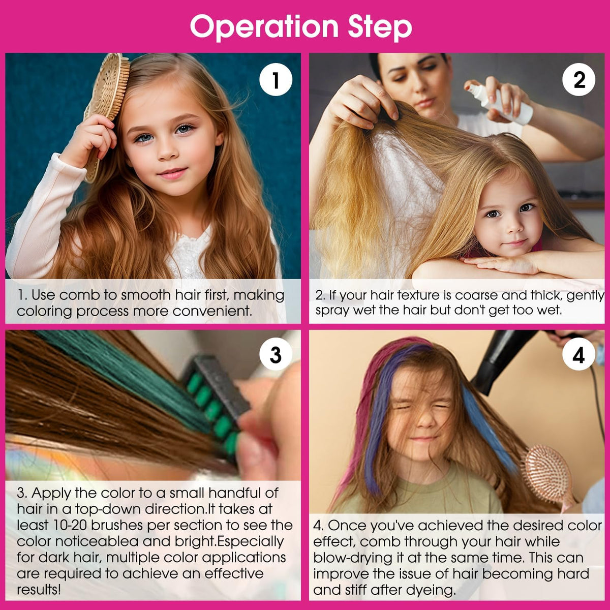 MSDADA comb being used on a child with blonde hair demonstrating quick styling benefit