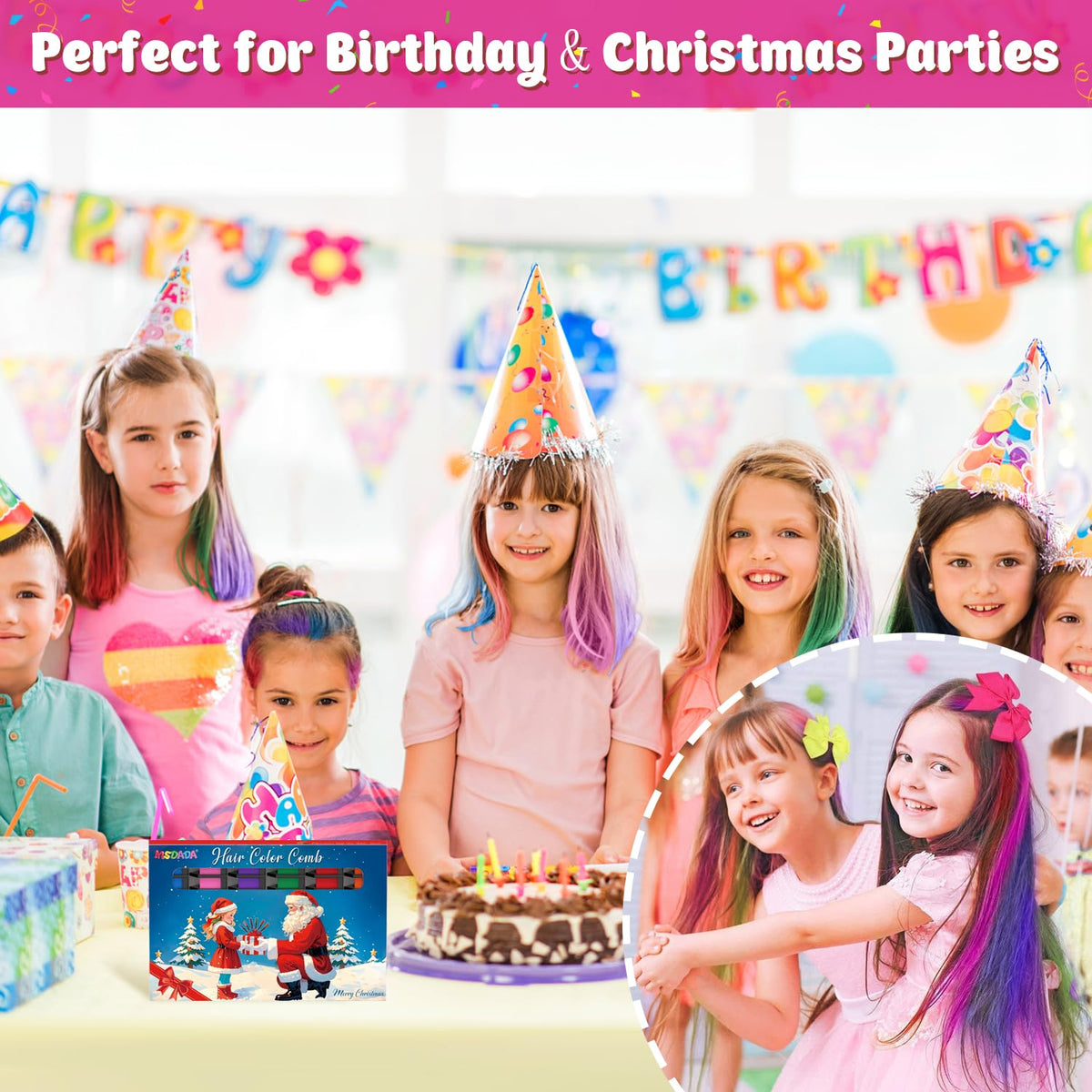 MSDADA color stroke applied to hair showing temporary bright texture and finish benefit