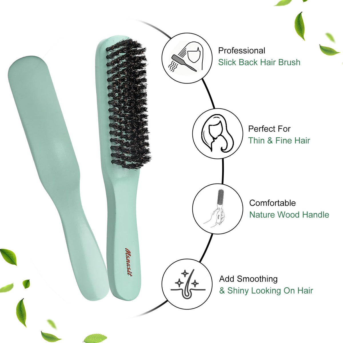 Msnasit ergonomic wooden handle angle for comfortable hold
