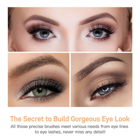 MSQ brushes arranged with eyeshadow palette showing seamless blending benefit