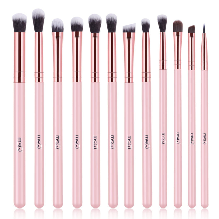 MSQ eye brushes front packaging showing full 12-piece set and colors benefit elegant storage