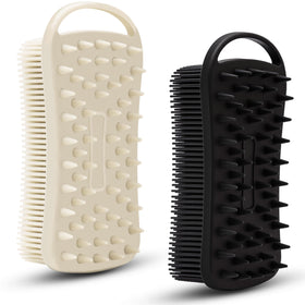 MtBoi scrubbers front view showing grey and black pair with compact benefit