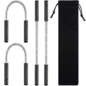 Mudder front view of four spring epilators showing kit and pouch for easy grooming