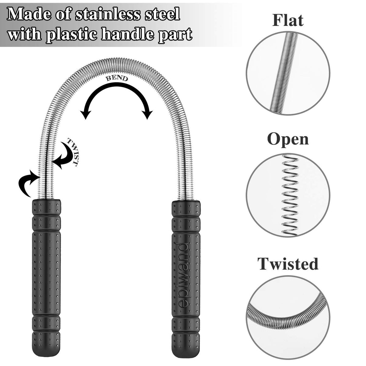Mudder textured plastic handle close-up for steady non-slip control
