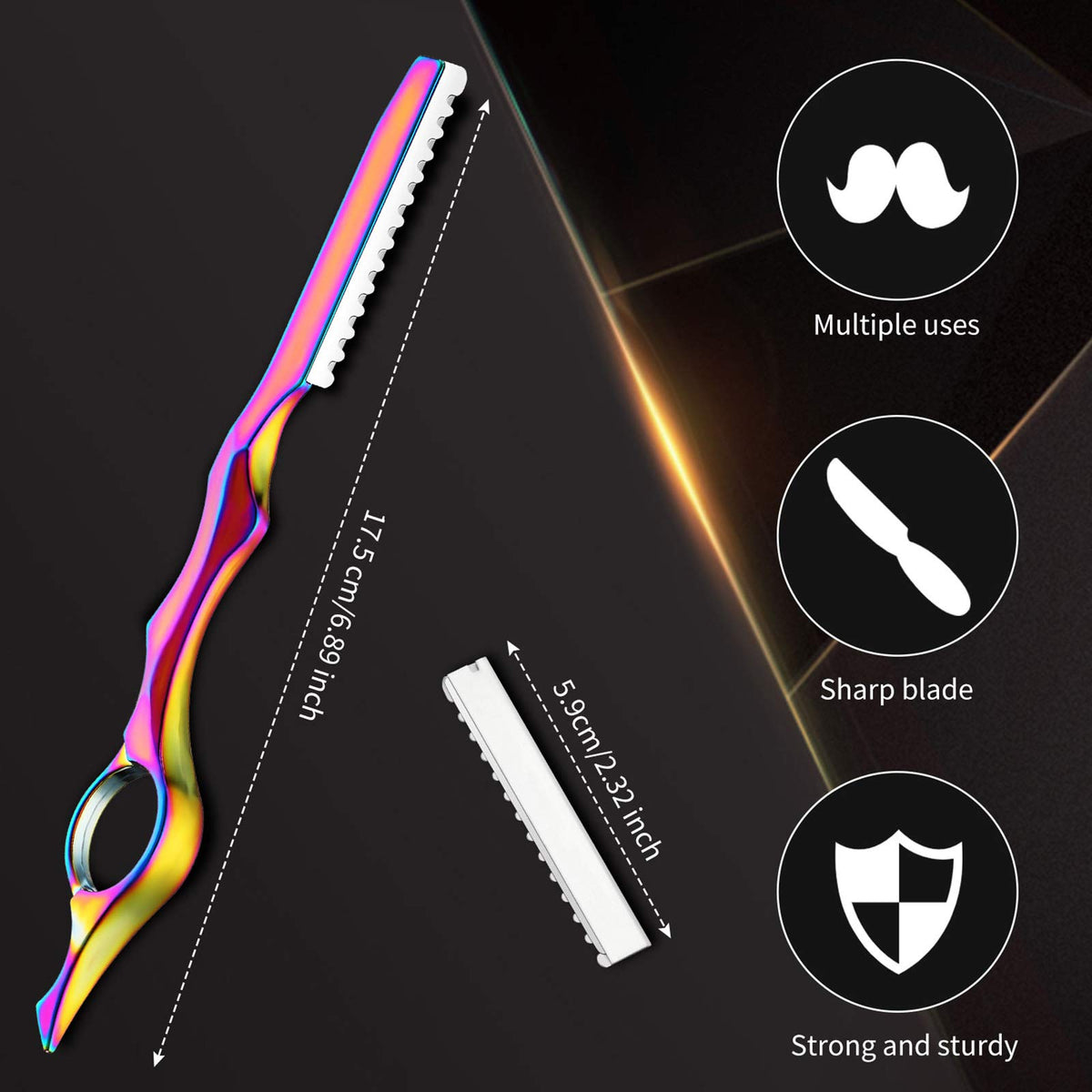 Mudder blade close-up showing stainless-steel edge for long-lasting sharpness