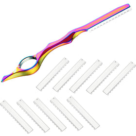 Mudder razor comb front view showing neon handle and comb for quick styling