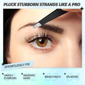 Mudder tweezers removing eyebrow hair illustrating accurate shaping