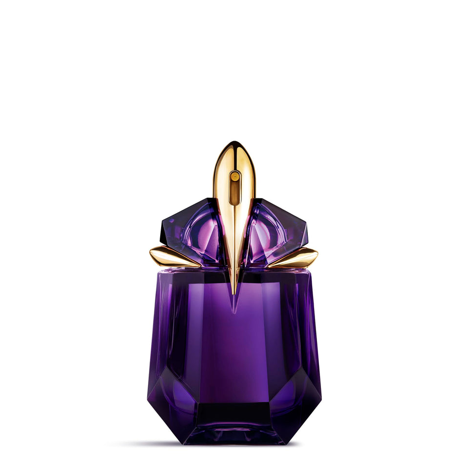 Mugler Alien front bottle shot showing sculptural design and collectible appeal