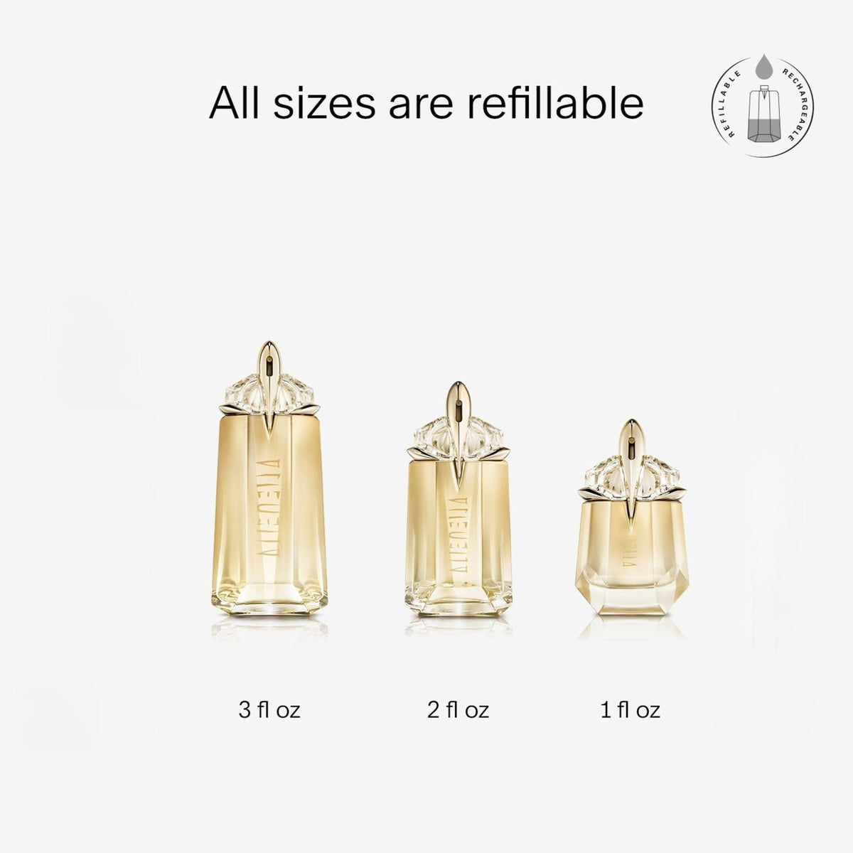 Mugler Alien Goddess close-up atomizer indicating precise mist delivery