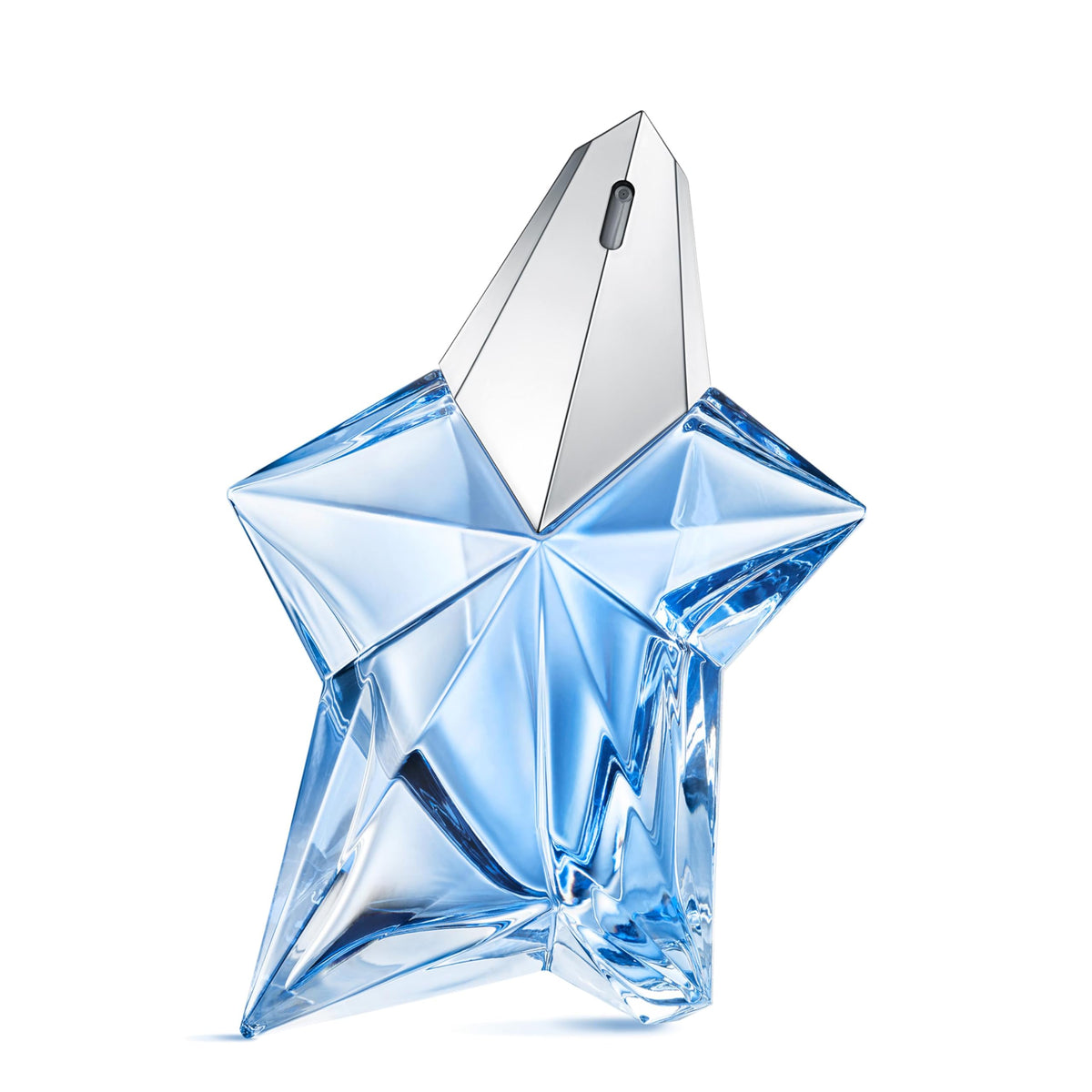Mugler Angel front bottle view showing iconic star design and luxurious appeal