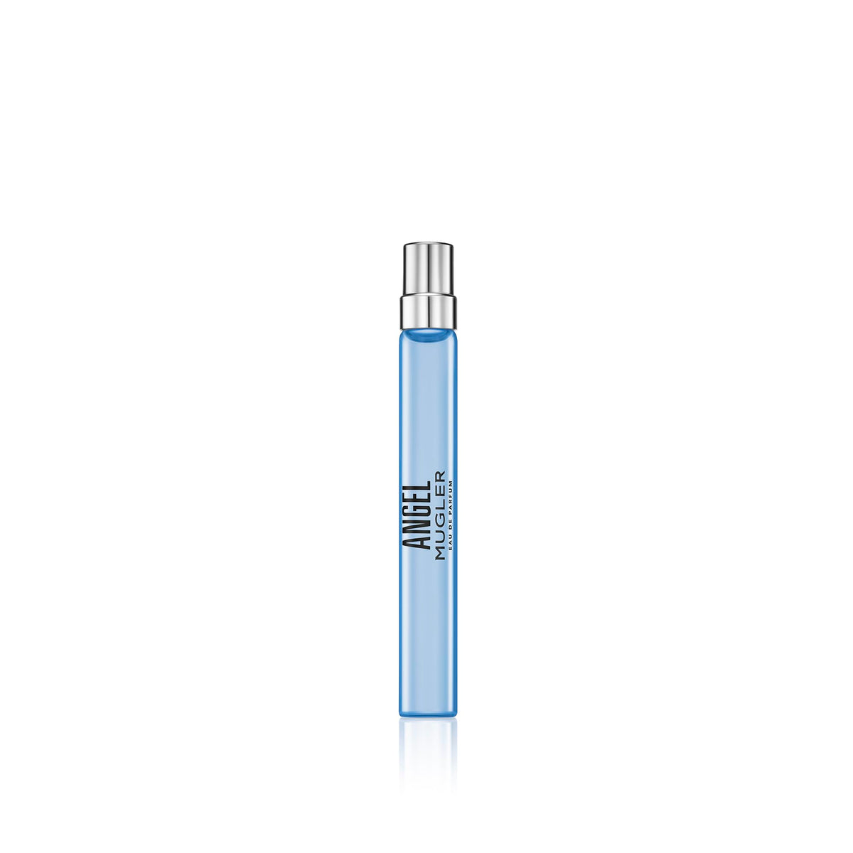 Mugler Angel front bottle shot showing elegant travel-size design and instant recognition