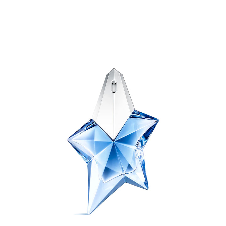 Mugler Angel front bottle displaying iconic star flacon and elegant design benefit: collectible display
