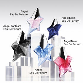 Mugler Angel Nova in a purse lifestyle shot for convenience and gifting
