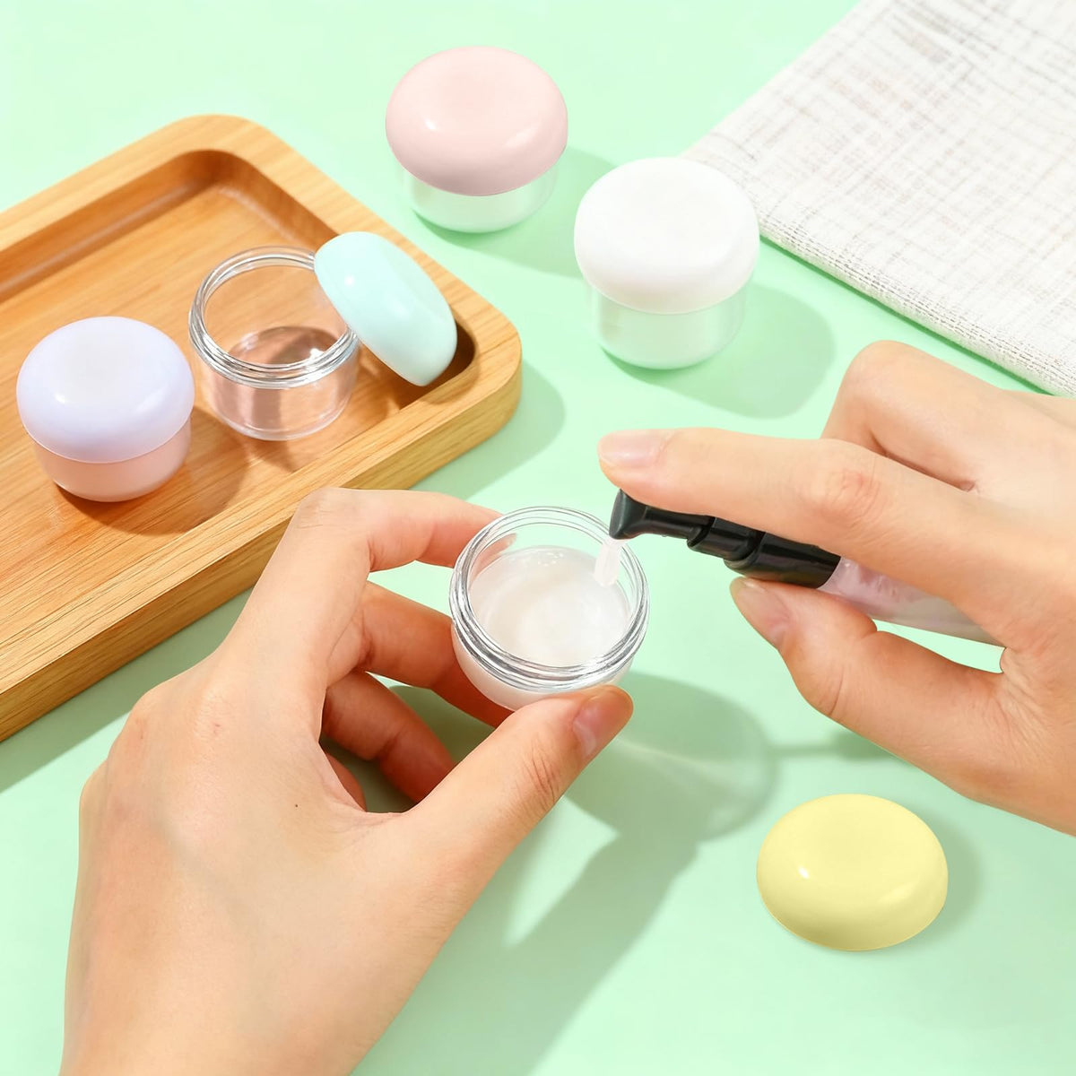 MUIIGOOD jar filled with moisturizer illustrating neat product storage