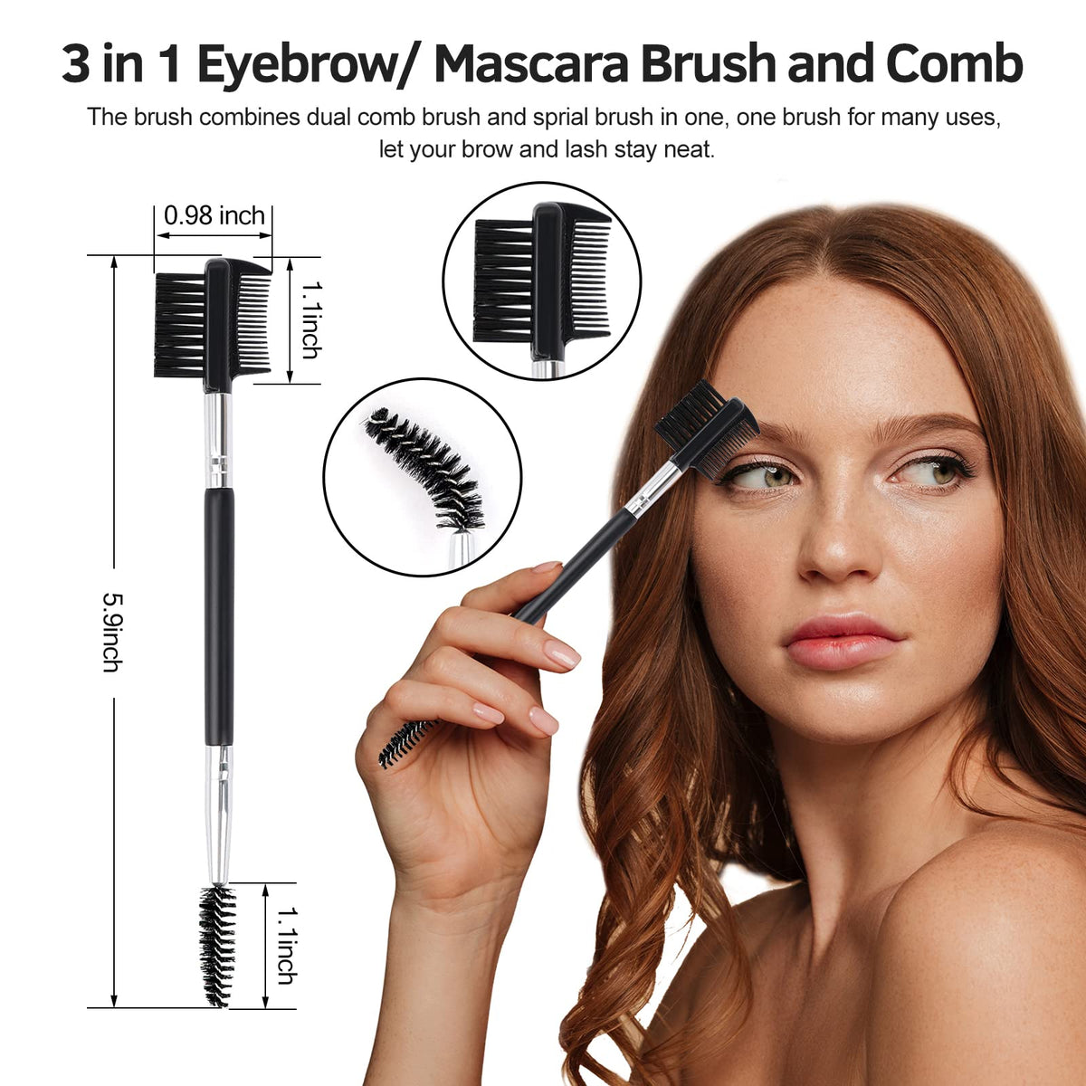 MUIIGOOD foldable eyebrow brush compact for travel-friendly grooming