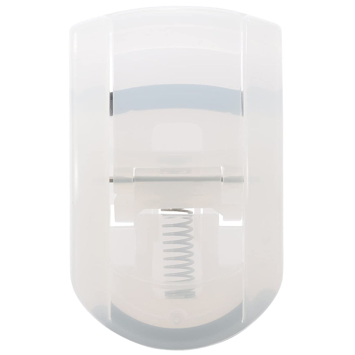 MUJI portable eyelash curler front packaging showing compact design and included refill pad