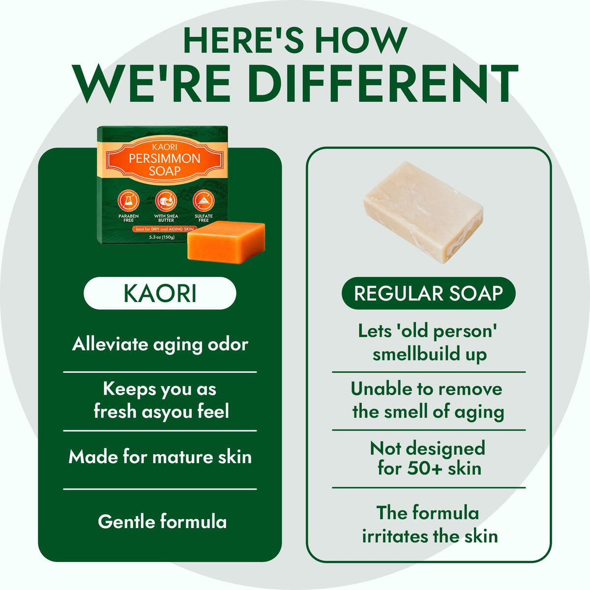 Mujruko Kaori bar on bathroom shelf styled for natural skincare ambience