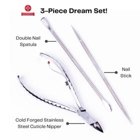 Mundial duplex pusher and scraper detail offering gentle cuticle control