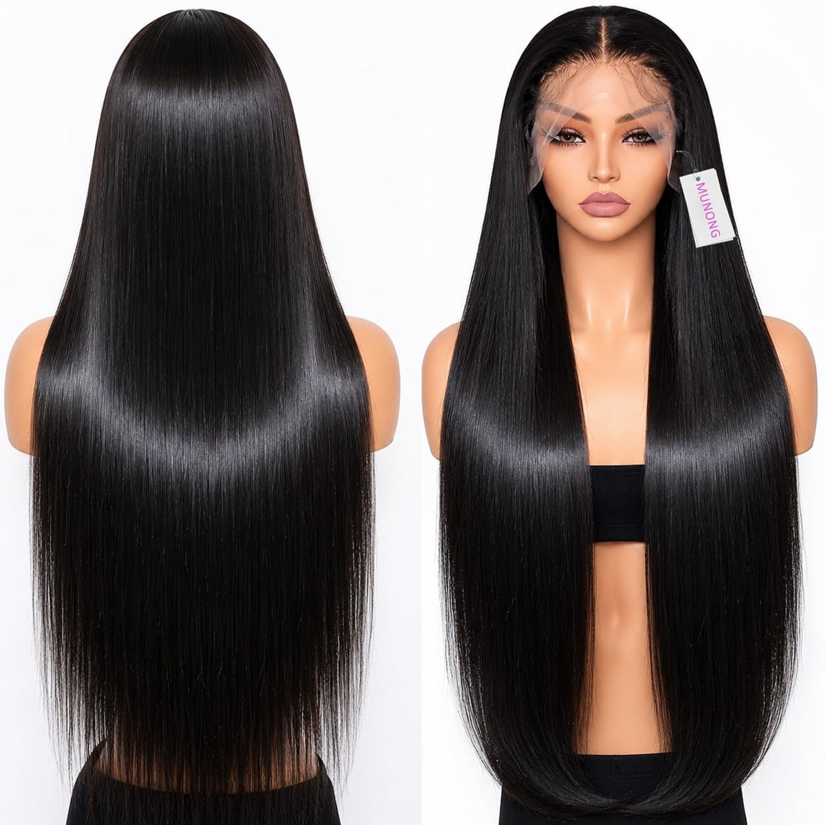 MUNONG close-up of 13x6 HD lace frontal for seamless scalp blend