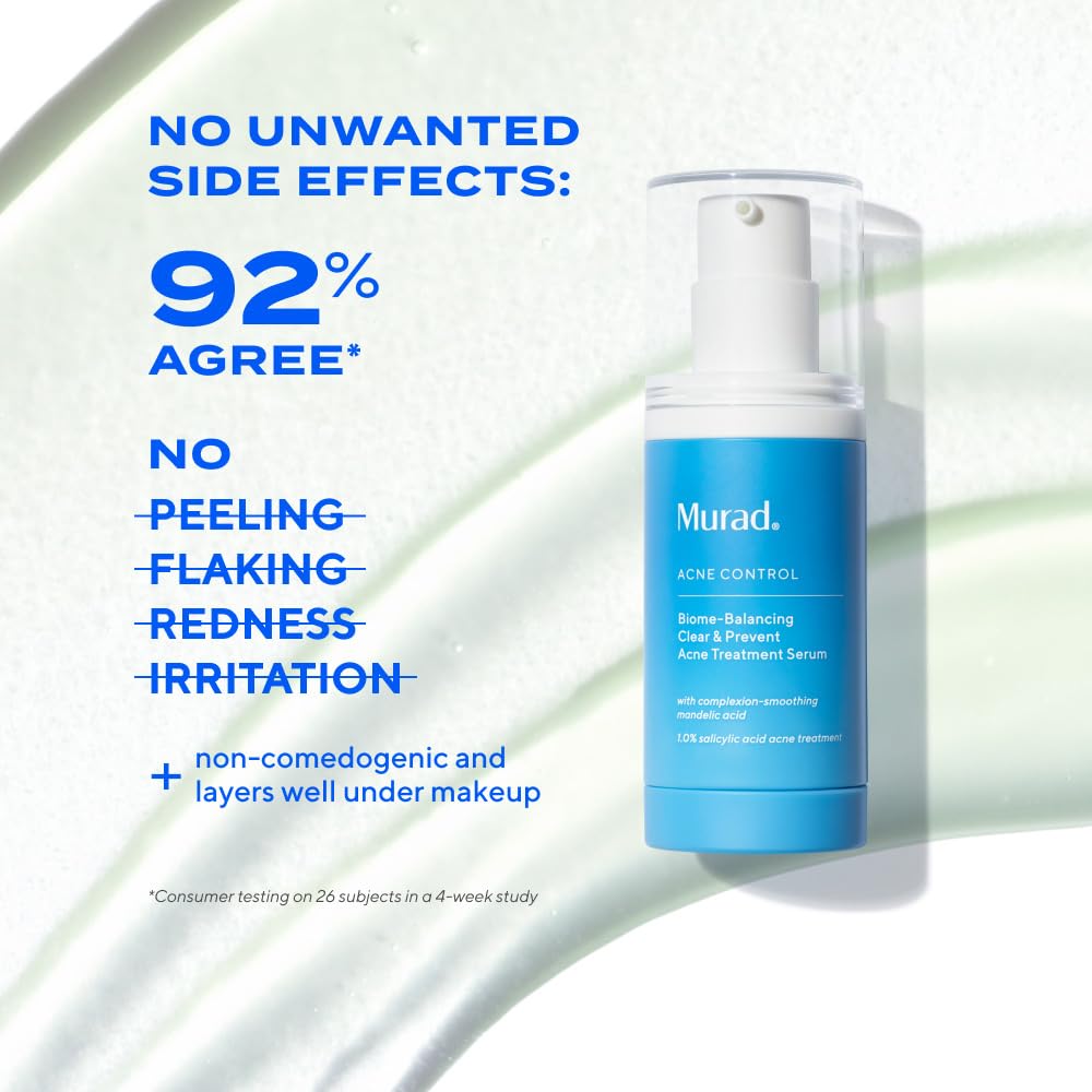 Murad bottle staged on bathroom shelf conveying routine-ready convenience benefit