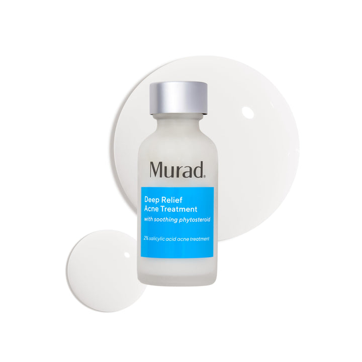 Murad front packaging showing bottle and label, clear treatment for deep acne