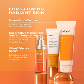 Murad Essential-C ingredients label closeup highlighting antioxidant blend