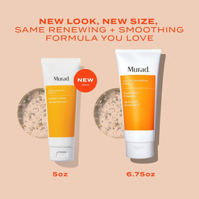 Murad Essential-C size comparison next to hand showing travel-friendly volume