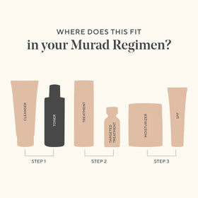 Murad Essential-C Toner placed beside cleanser illustrating a complete skincare step