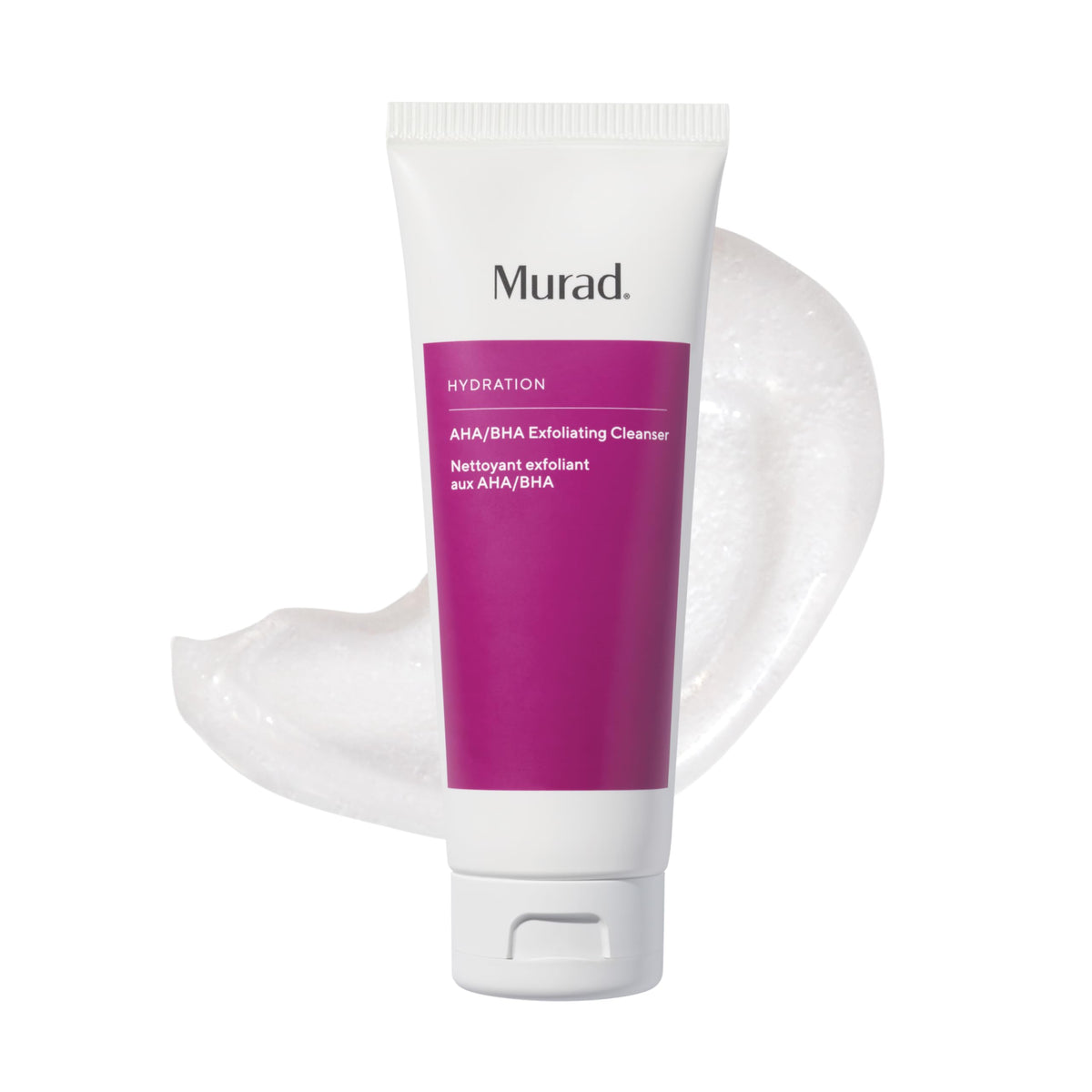 Murad exfoliating cleanser front packaging showing product name and benefits