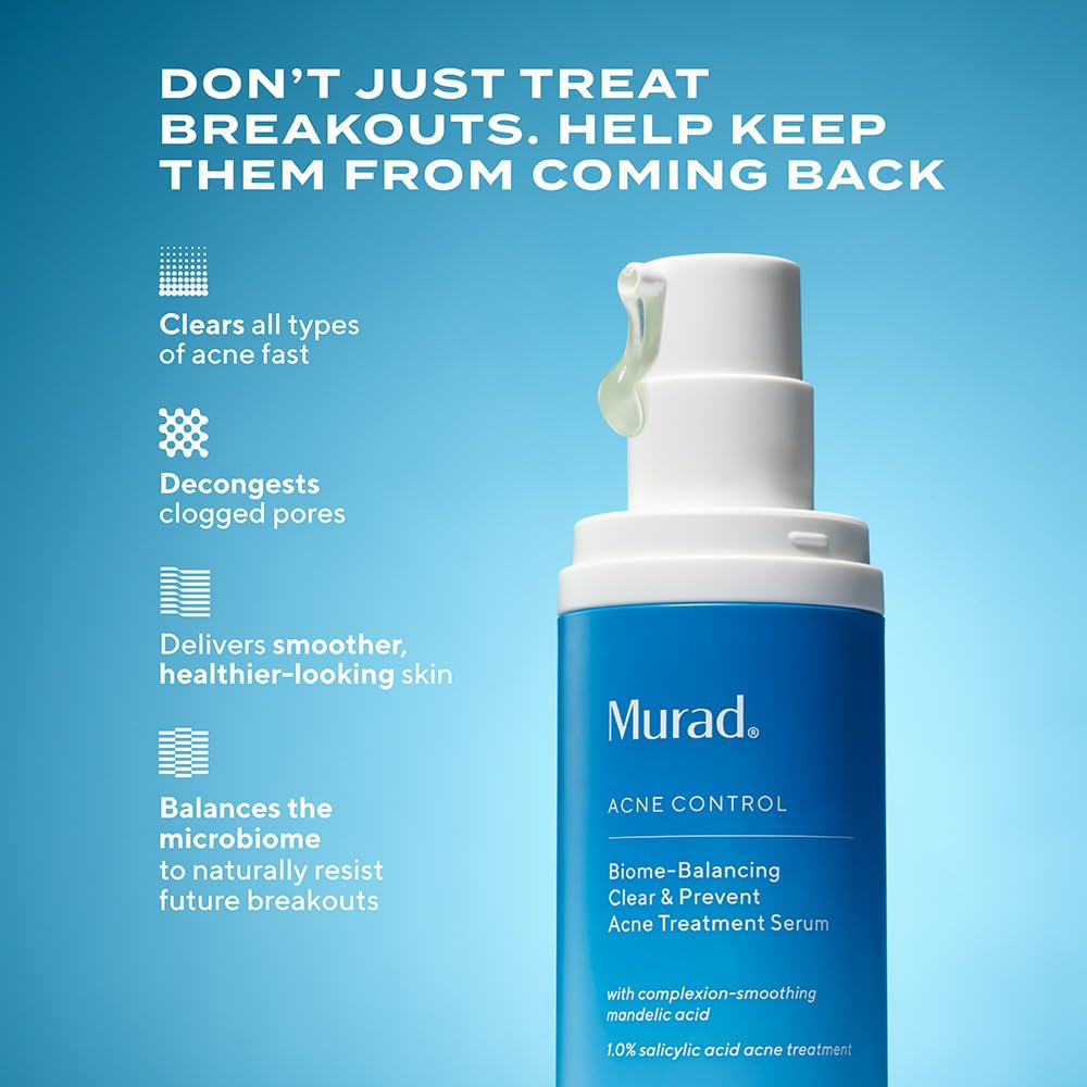 Murad ingredients label detail showing acids and biome-sensing technology benefit