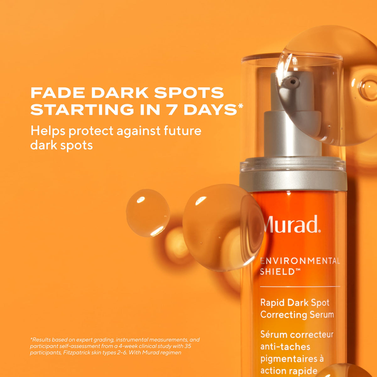 Murad serum texture on skin close-up showing lightweight absorbency and brightening benefit