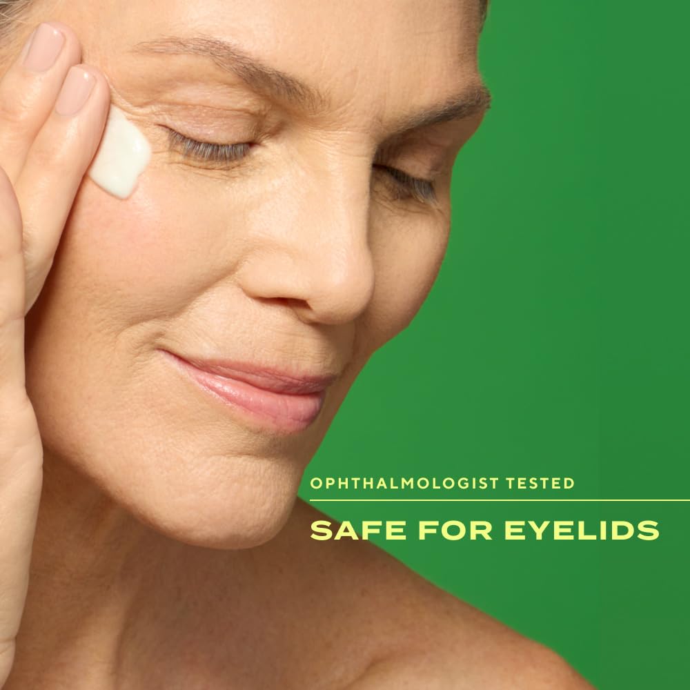Murad split before and after eye area to show tightened lids and smoother skin