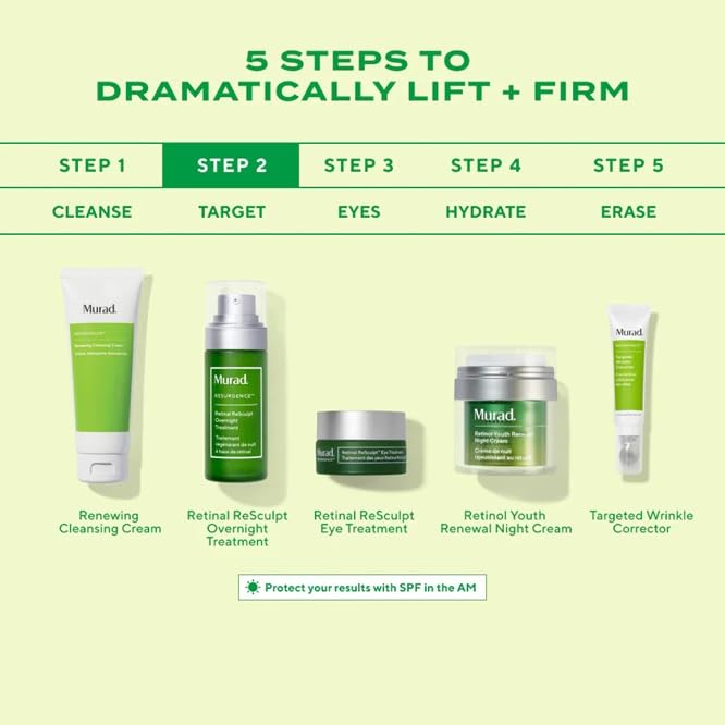 Murad nighttime skincare scene with serum in routine promoting restorative benefit