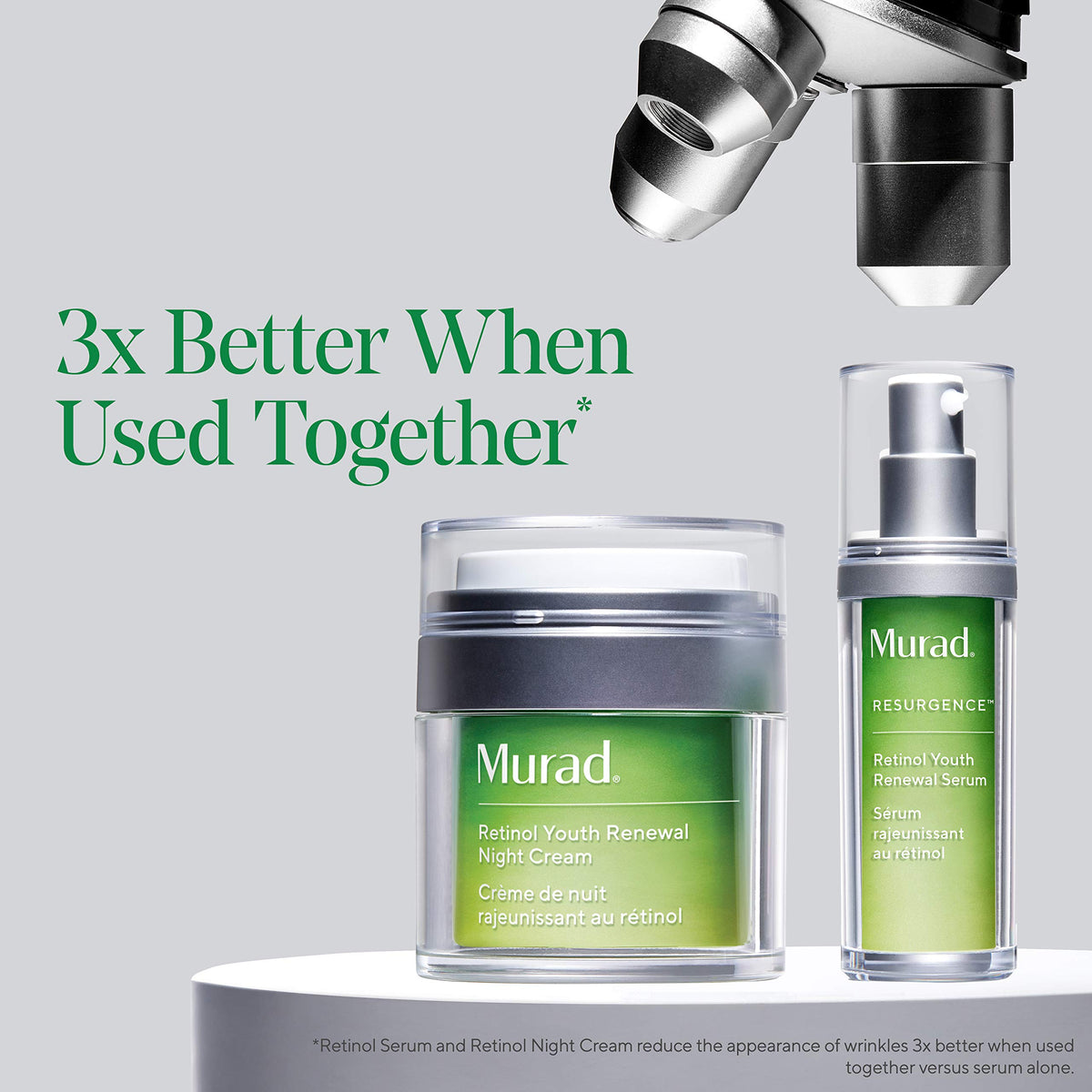 Murad product label close-up showing active retinol technology details