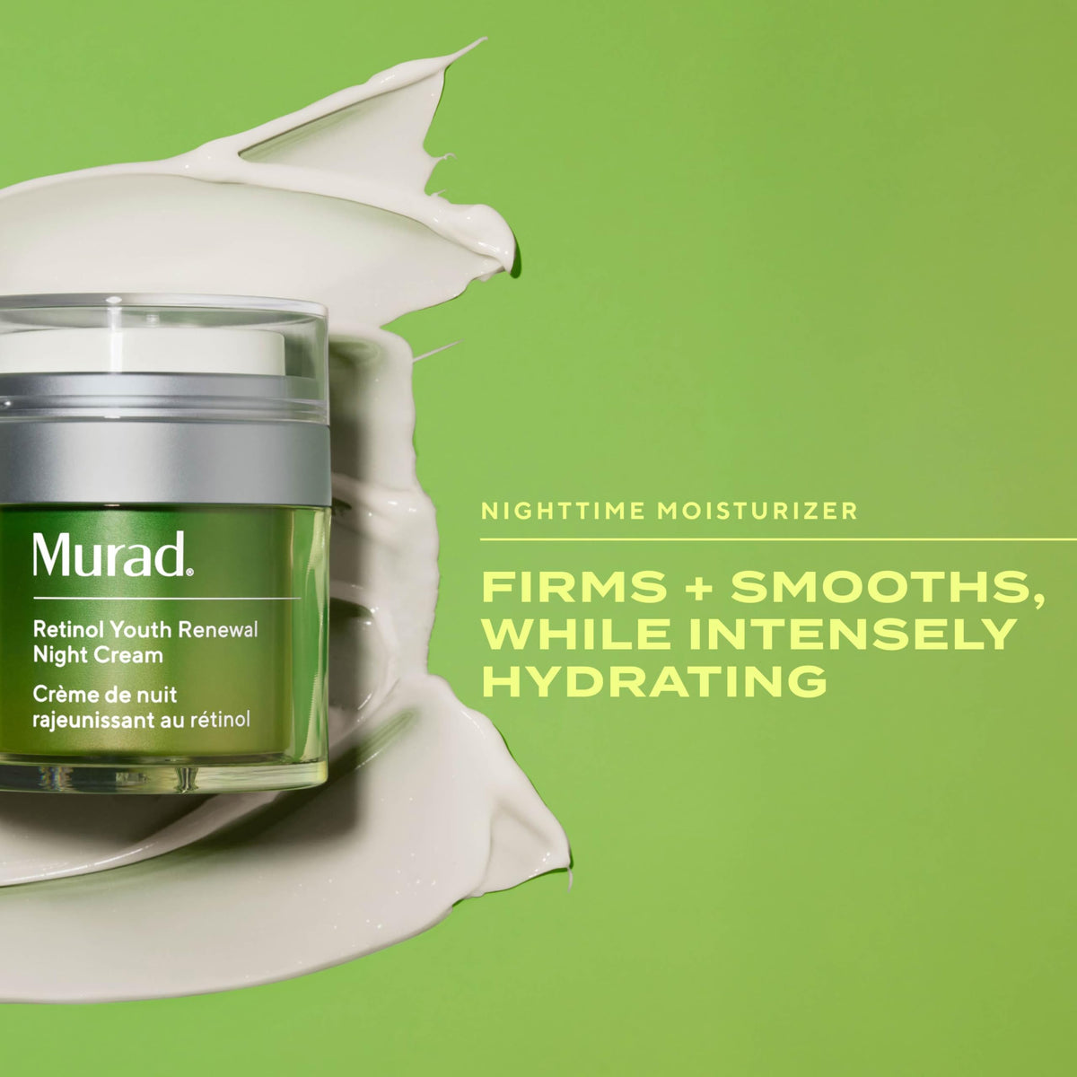 Murad open jar showing creamy texture that deeply hydrates skin overnight