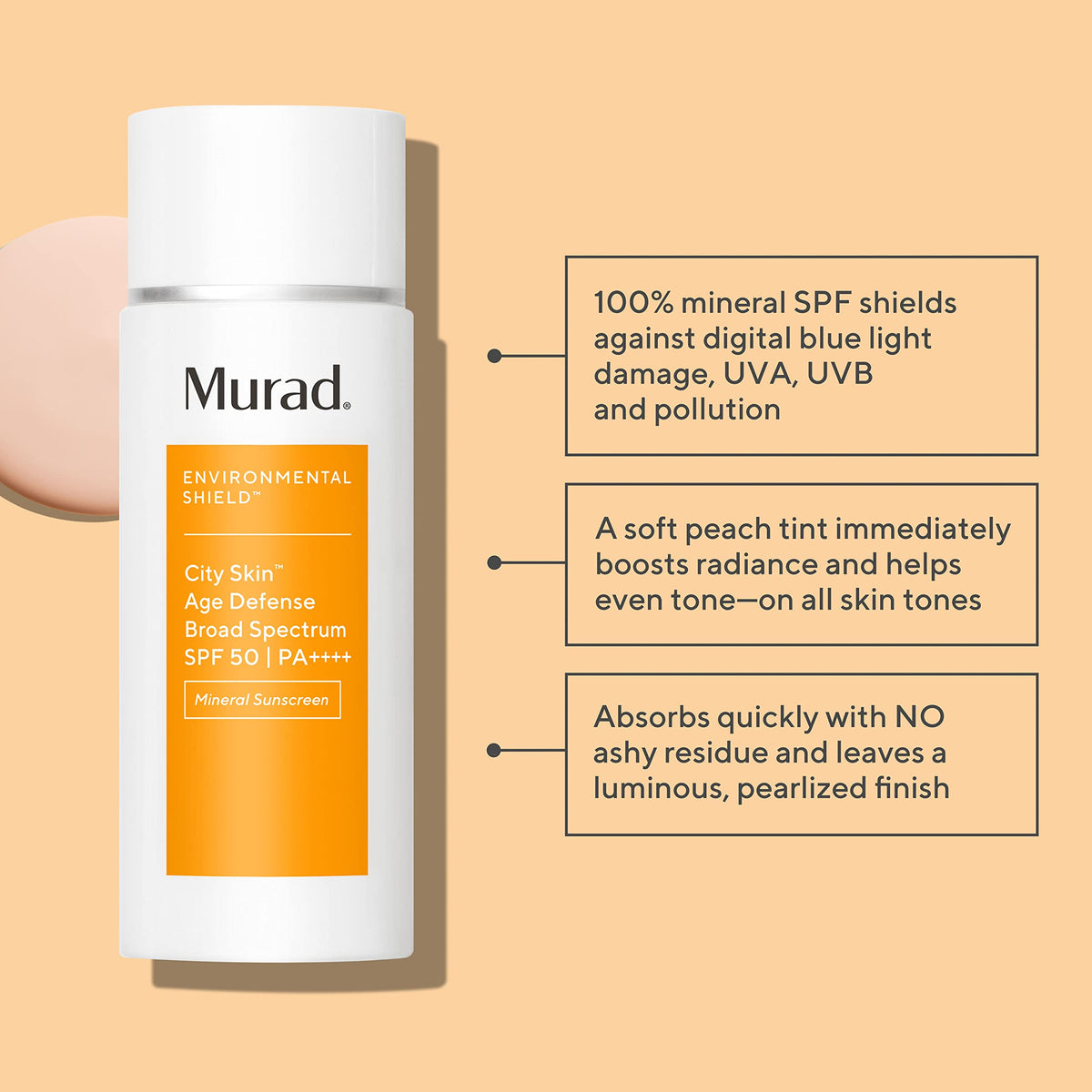 Murad sunscreen tube open dispensing lightweight cream for easy daily use