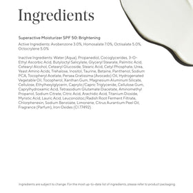 Murad tube label close-up displaying active ingredients and SPF