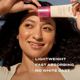 Murad layered under foundation on cheek, demonstrates compatibility with makeup