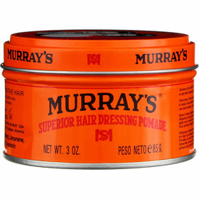 Close-up of Murray's tin label detail highlighting product information benefit