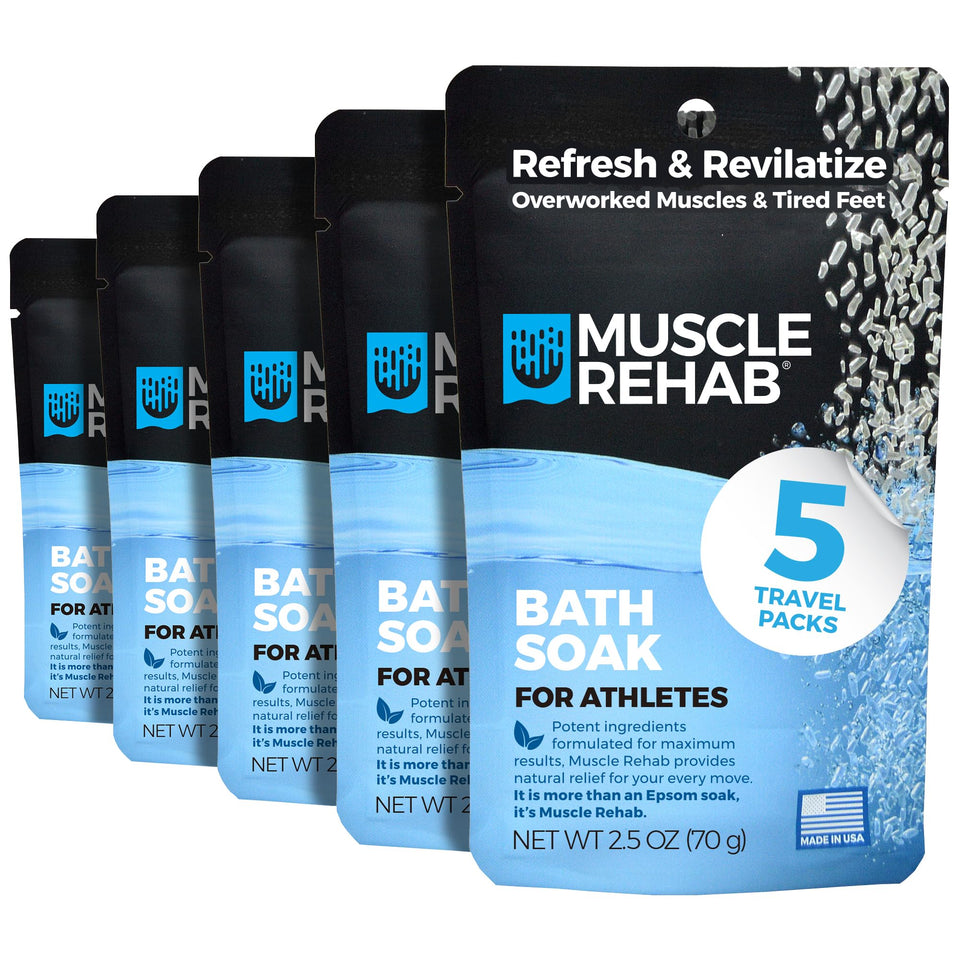 Muscle Rehab front pouch showing travel pack and branding for convenient recovery