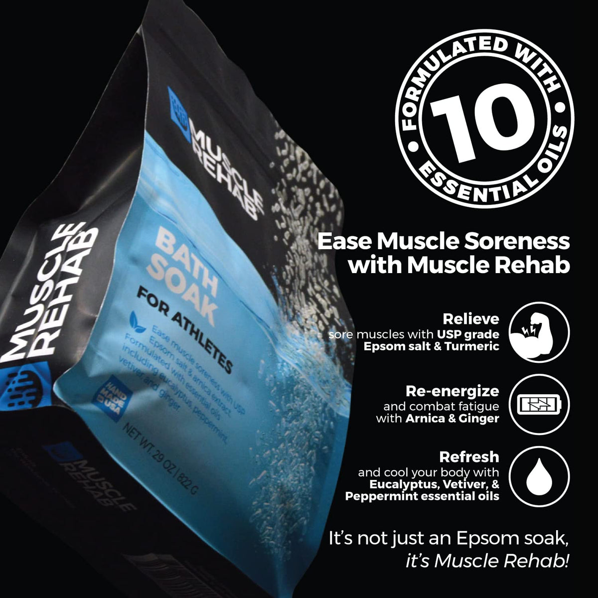 Muscle Rehab close-up of fast-dissolving salt crystals highlighting texture benefit