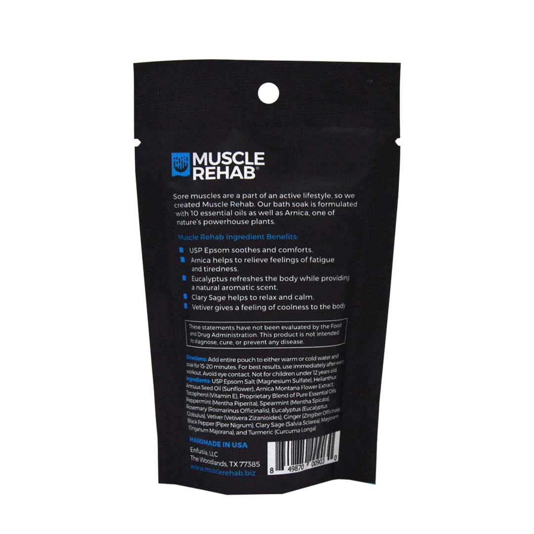 Muscle Rehab next to a credit card for scale showing compact travel size