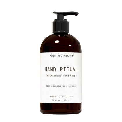 Muse Apothecary front bottle showing calming moisturizing benefit