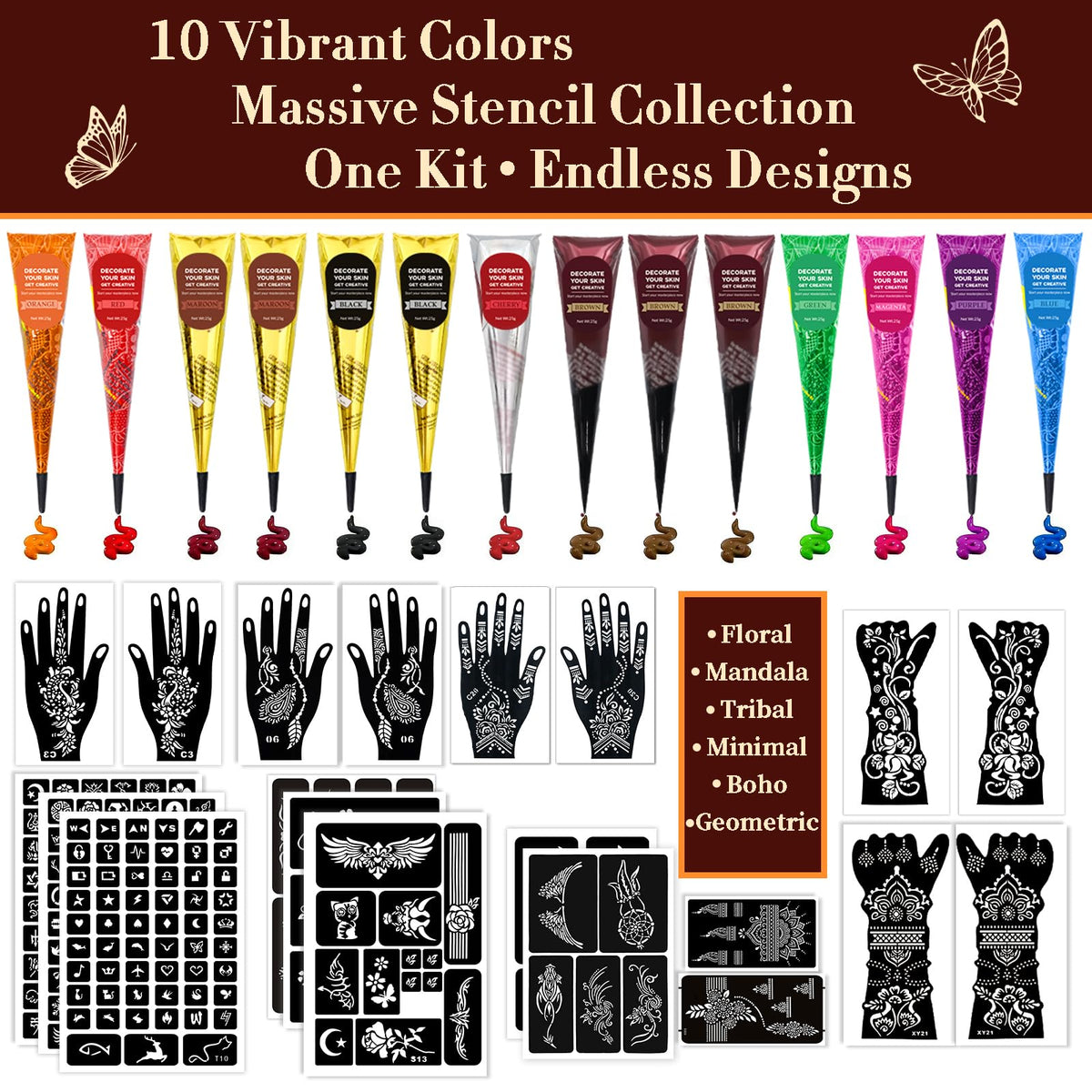 MuseLuxe color paste cones and mixing bottles showing blending options