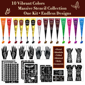 MuseLuxe color paste cones and mixing bottles showing blending options