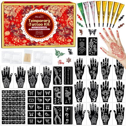 MuseLuxe front packaging showing kit contents and 102 stencil designs benefits easy setup