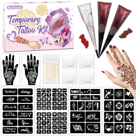 MuseLuxe front packaging showing full temporary tattoo kit and convenience