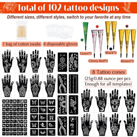 MuseLuxe stencil set display spread of many template shapes for versatile design options