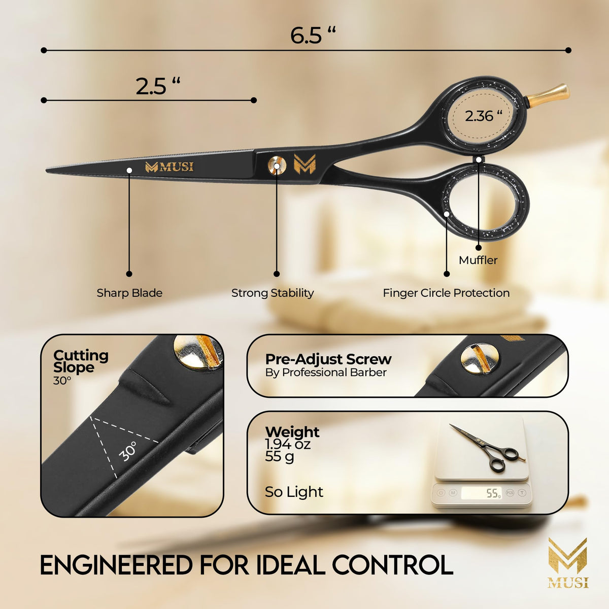 MUSI close-up of convex blade edge showing sharpness and smooth cutting benefit