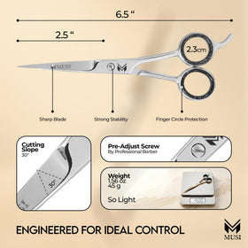 MUSI close-up of convex blade edge for smoother, precise cuts